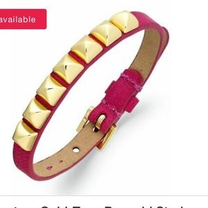 juicy couture skinny leather pyramid bracelet